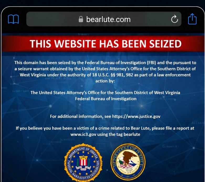 Website seizure notice